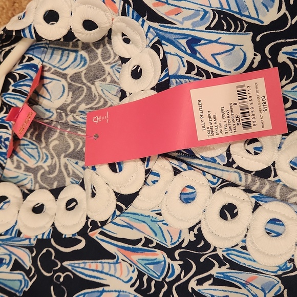NWT Lilly Pulitzer Jane Shift Dress - Low Tide Navy Sails And Stripes - Picture 3 of 4